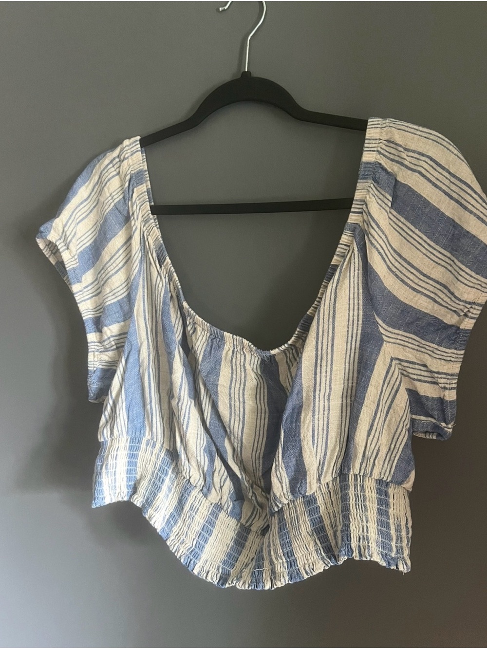 torrid Blue & White Striped Crop Top